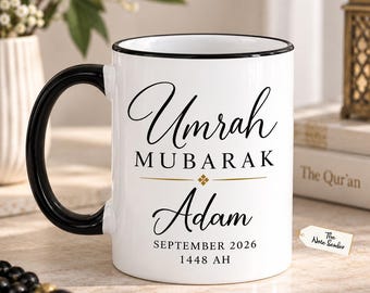 Personalised Umrah Mug | Umrah Mubarak Gift | Muslim Umrah Gift | Custom Name Mug | Umrah Journey Gift | Islamic Gift | Hajj Gift