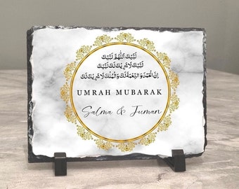 Personalised Islamic Umrah Mubarak Slate | Umrah Mubarak Frame| Umrah Mubarak Gift | Muslim Gift | Hajj Mubarak | Gift for Umrah