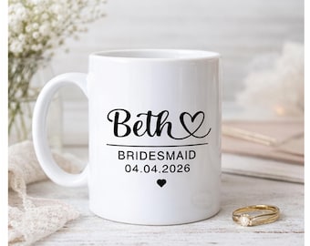 Taza personalizada para damas de honor / Regalo personalizado para la fiesta de bodas, Propuesta para dama de honor