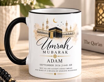 Personalised Umrah Mug | Umrah Mubarak Gift | Muslim Umrah Gift | Custom Name Mug | Umrah Journey Gift | Islamic Gift | Hajj Gift