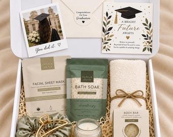 Personalised Self Care Gift Box | Sage Green Pamper Set | Graduation Gift Set | Graduate Gift for Her | Congrats Grad Gift | Spa Box |