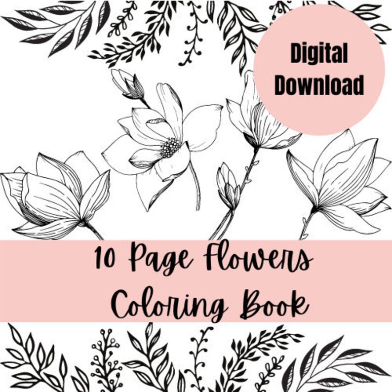 Flowers Set 1 | Digital Download | Printable Coloring Pages | SVG, PDF ...