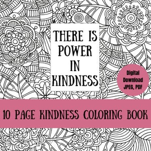 Kindness Quotes Coloring Book | 10 Pages | Instant Download | Printable