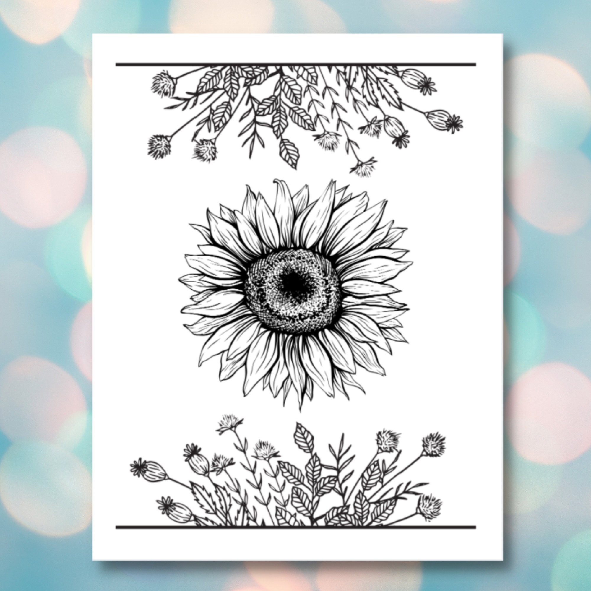 Flowers Coloring Book 40 Pages 4 Ten Page Books Digital | Etsy