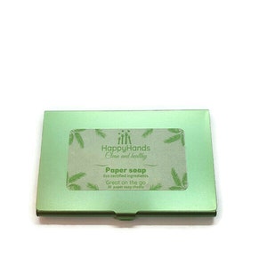 Sapone in fogli di carta, sapone tascabile, scatola di latta ecologica, sapone da viaggio per campeggio, regalo per gli amanti dello spreco zero