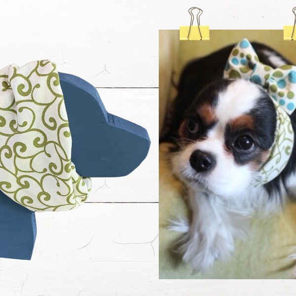 Adjustable Dog Snood KUDZU VINE: Protect Long Ears while Eating/Walking, Show Dog + Spaniel Snood, Our Cavalier King Charles Spaniel Luvs It