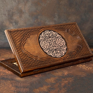 Personalized Backgammon Set, Beautiful Wooden Handmade Backgammon, Unique Backgammon