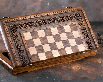 Handmade Wooden Chess Set, High Quality Chess Pieces, Personalized gift