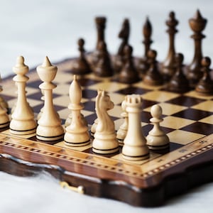 Handmade Wooden Chess Set, Unique Chess Board, Personalized Chess