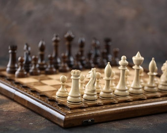 Beautiful Wooden Chess Set, High Quality Chess Pieces, Personalized gift