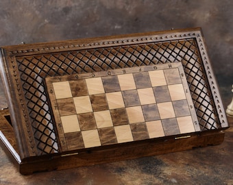 Beautiful Wooden Chess Set, High Quality Chess Pieces, Personalized gift