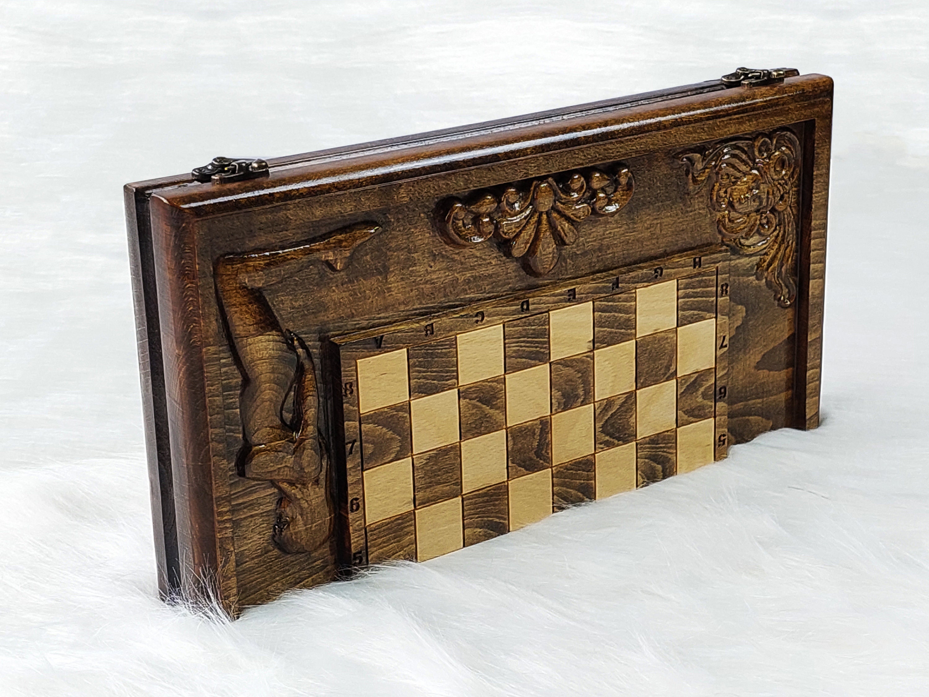 Handmade Solid Wood Chess Board Custom Made Wooden Massive Etsy
