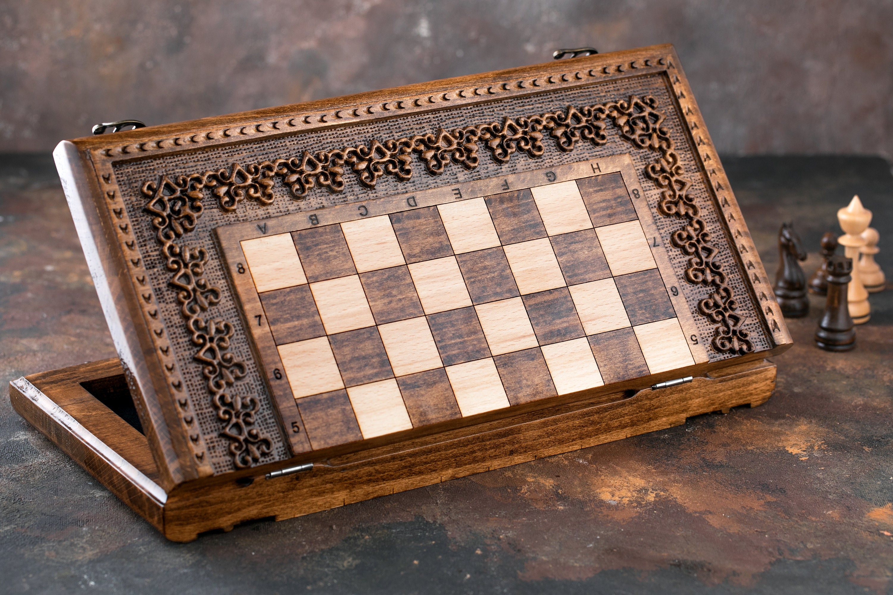 Sycamore with Coordinates Wood Chess Set ♟️ Chess is Art