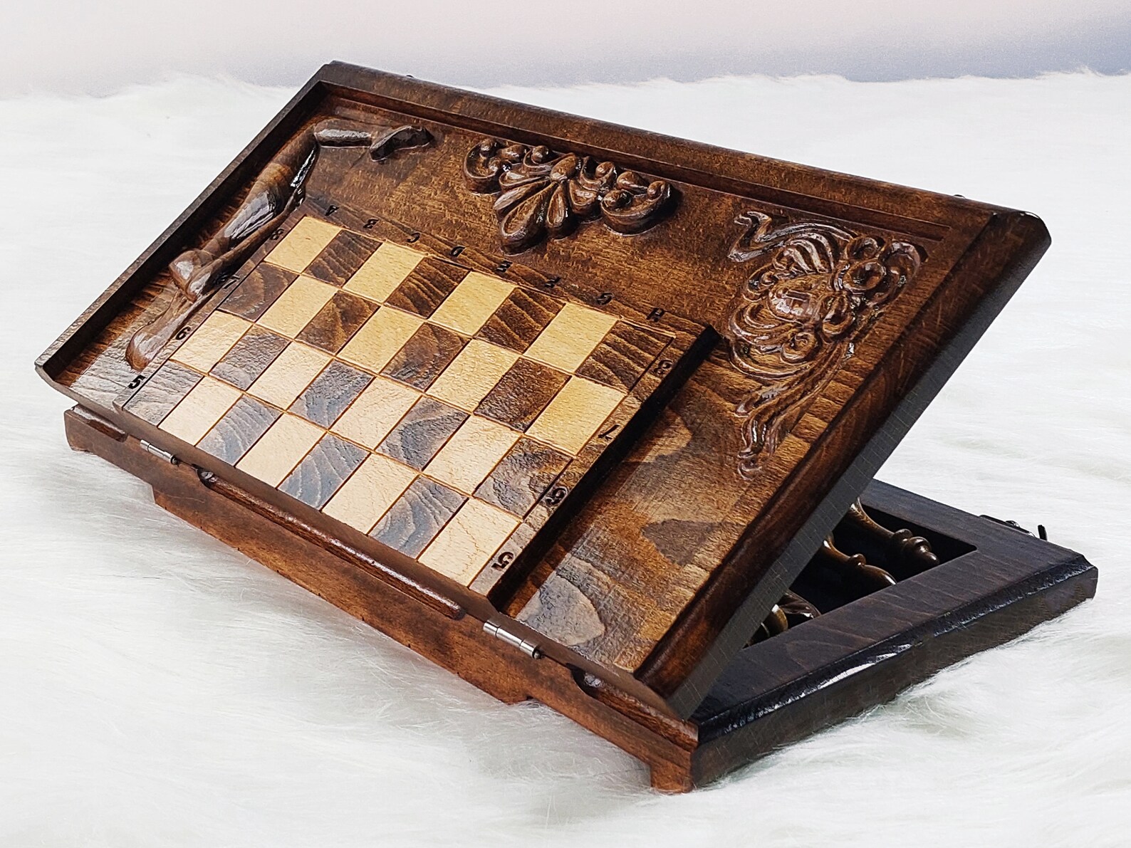 Handmade Solid Wood Chess Board Custom Made Wooden Massive Etsy