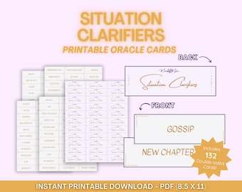 Cartas de oráculo digitales, cartas de tarot imprimibles, mazo de tarot imprimible, mazo de oráculo, mazo de tarot, cartas de tarot, cartas de oráculo, arquetipos