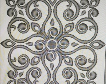 Classic mosaic pattern machine embroidery design. Mosaic machine pattern. Classic pattern embroidery design
