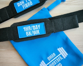 Custom Personalized Lifting Straps with soft details and case, Cotton Lifting Straps, cross fit, bodybuilding, powerlifting