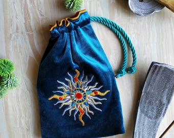 Tarot bag. Case for tarot cards. Personalized embroidery silk velvet pouch for tarot.