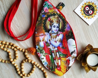 Krishna and Radha Japa bag. Prayer bag. Meditation bag.  japa bag. Maha mantra bag. Hare Krishna mantra bag with counter.