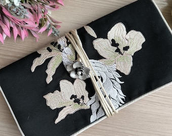 Clutch bag with designer embroidery. evening bag, jewelry case, wallet. Case for  tassels,  clutch with embroidery. Clutch with embroider