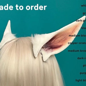 MTO / made to order — Long Realistic Cat Ears For Cosplay Faux Fur Costume Ears | anchuuvi