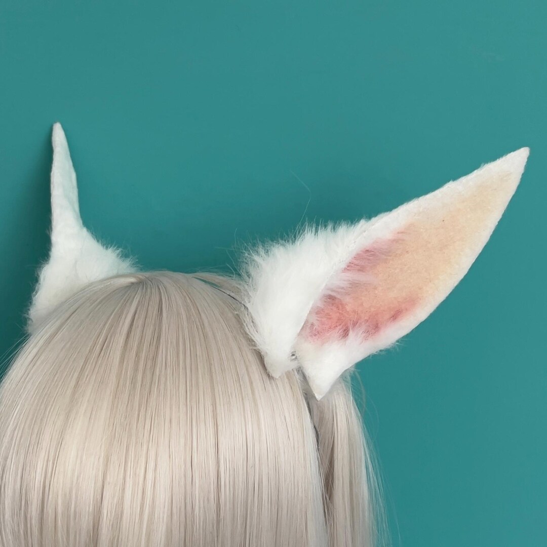 Long White Realistic Cat Ears for Cosplay | Anchuuvi - Etsy