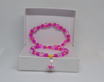 Hot Pink Beaded Bracelet