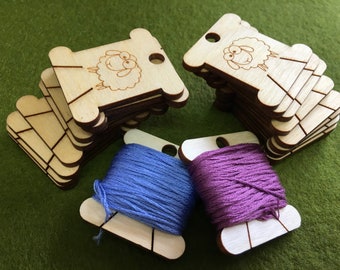 Wooden Floss Bobbins, Embroidery Thread Holder, Floss Bobbins, Floss Organizer, Thread Bobbin