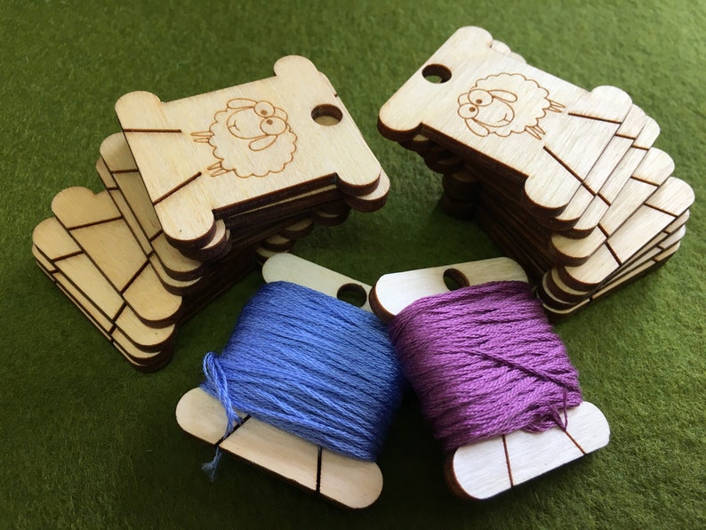 Wooden Floss Bobbins Embroidery Thread Holder Floss Bobbins Etsy