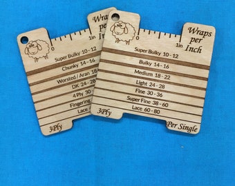 Wooden 3Ply Singles Wraps Per Inch and Thickness Gauge