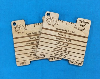 Wooden 4Ply Singles Wraps Per Inch and Thickness Gauge