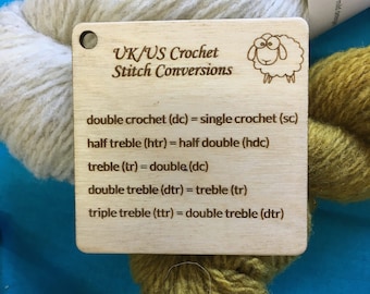 Crochet Stitch Conversion Card UK to US