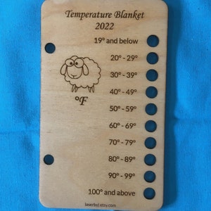 Temperature Blanket Shade Card, Knitting or Crochet Shade Card