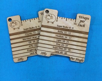 Wooden 2Ply Singles Wraps Per Inch and Thickness Gauge