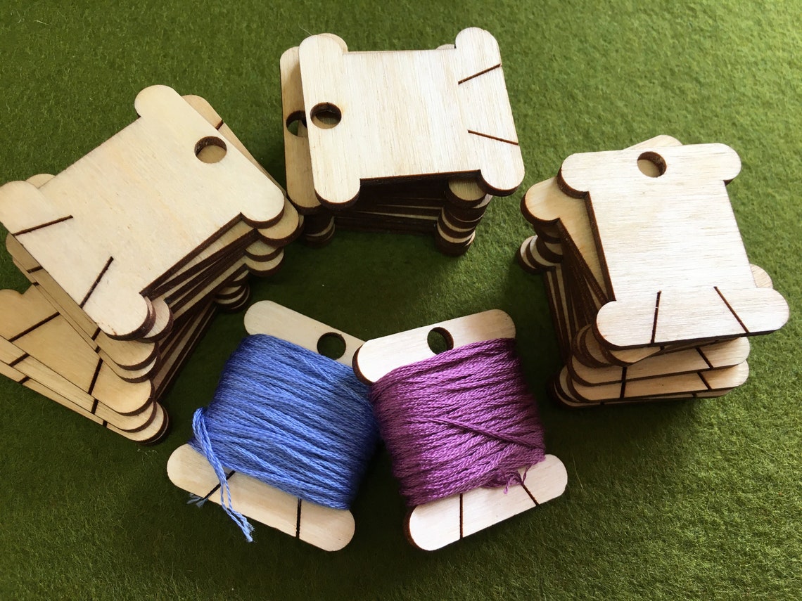 Wooden Floss Bobbins Embroidery Thread Holder Floss Bobbins Etsy