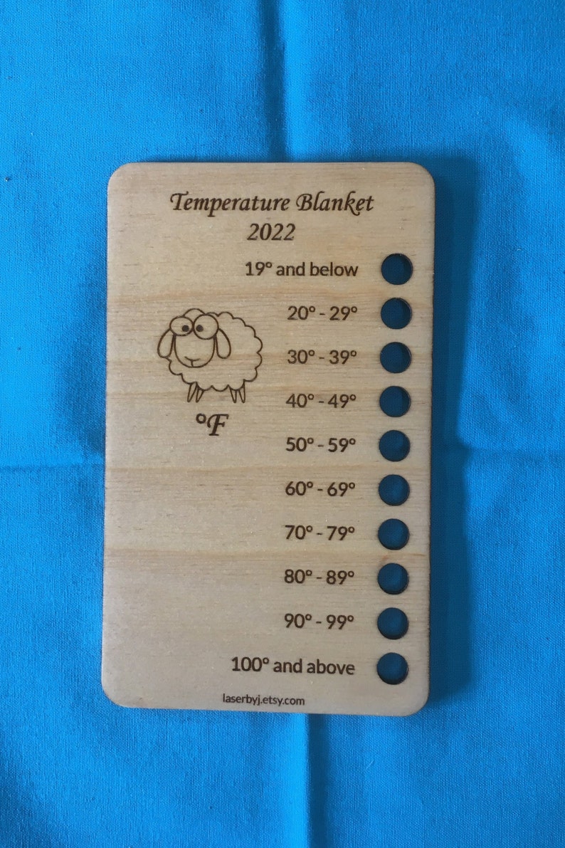 Temperature Blanket Shade Card, Knitting or Crochet Shade Card image 6