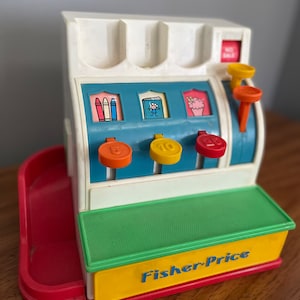 Vintage Fisher Price Cash Register | Colourful Coins | 1974