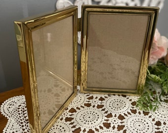 Solid Brass Double Folding Picture Frame