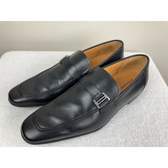 Magnanni Black Leather Loafers 9 - image 1