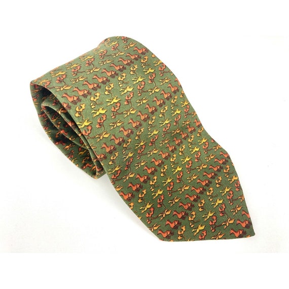 Salvatore Ferragamo Olive 100% Authentic Tie