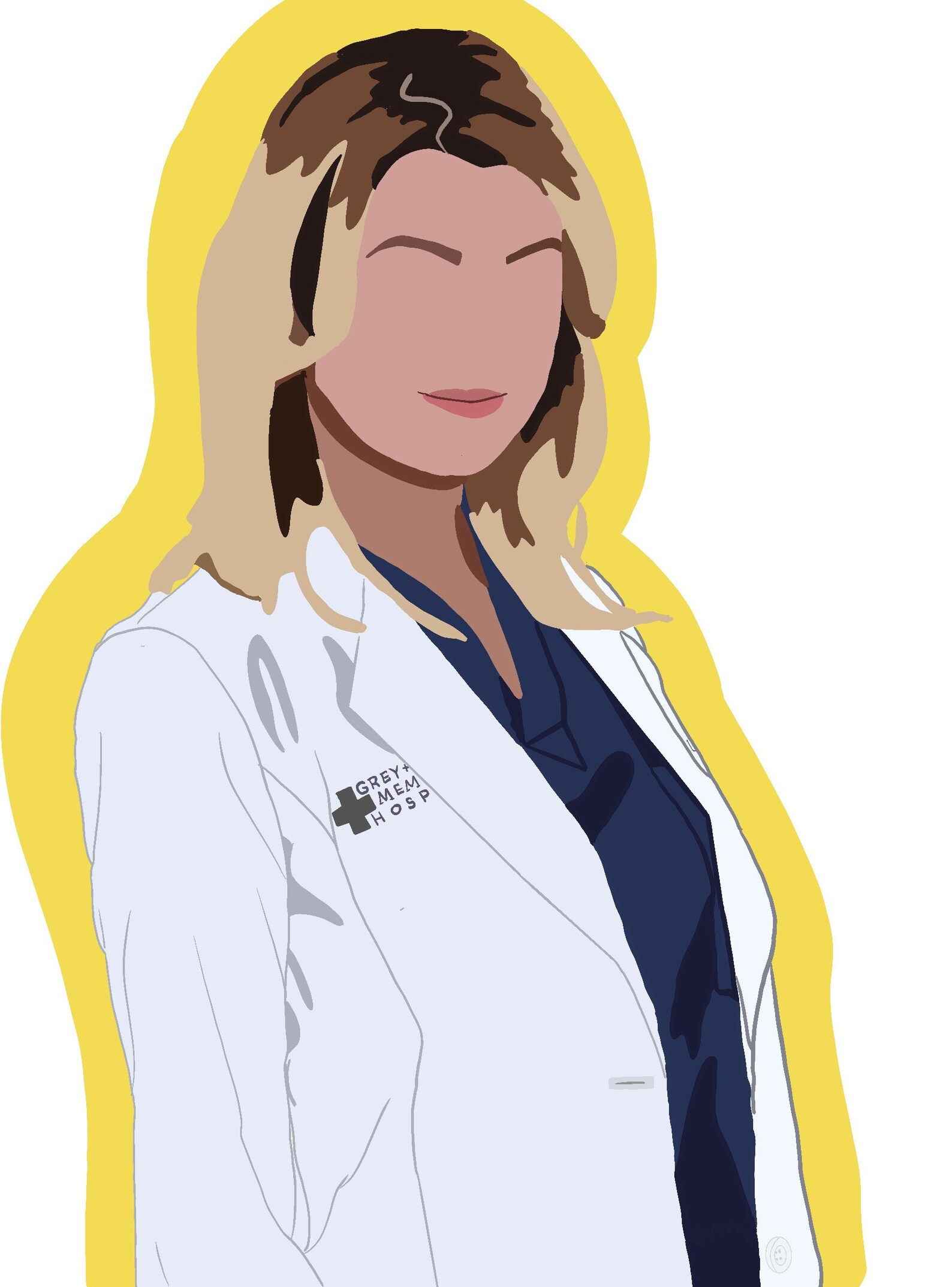 Meredith Grey Greys Anatomy digital drawing Etsy