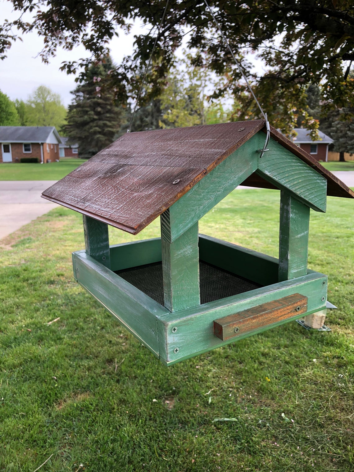 Bird Feeder Platform with Roof Etsy