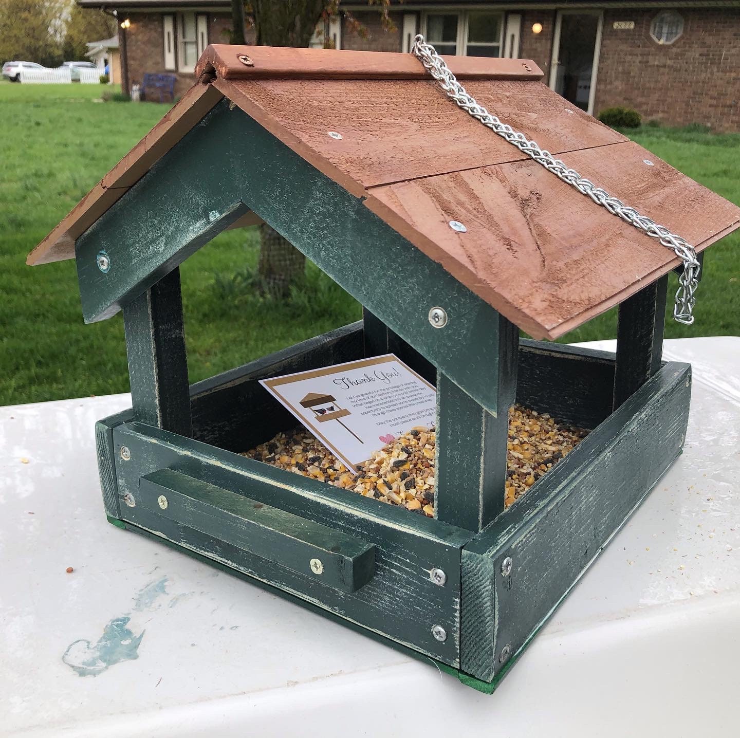 Bird Feeder Platform with Roof Etsy