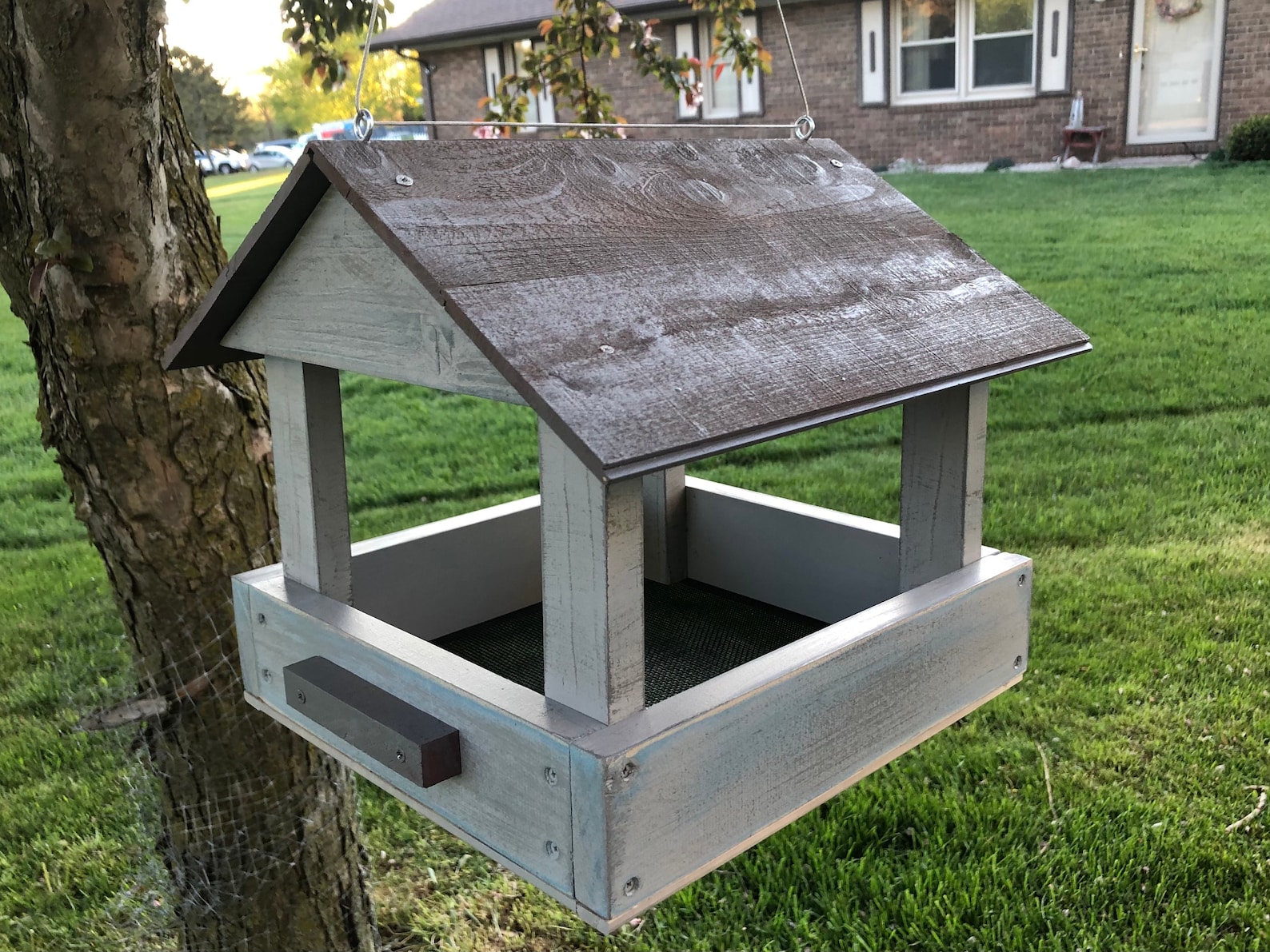 Bird Feeder Platform with Roof Etsy