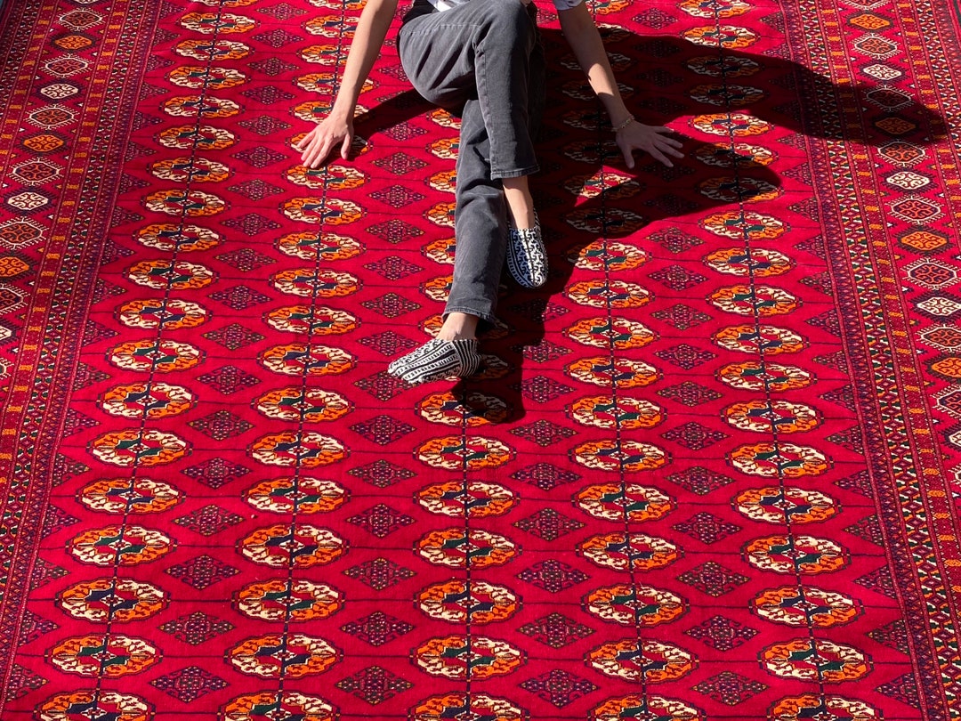 10’x7’9” Vintage Turkmen Teke Rug. Natural Dye and Hand-spun Wool ...