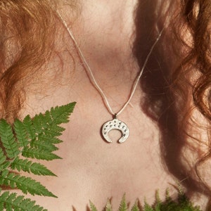 Lunula pendant, pagan crescent amulet, medieval talisman for women, slavic necklace,  moon jewelry, early medieval replica, slav reenactment