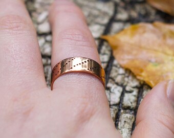 Anillo de cobre; joyería eslava, vikinga y nórdica; réplica medieval; anillo pagano; anillo para hombre y mujer; recreación medieval; reconstrucción eslava