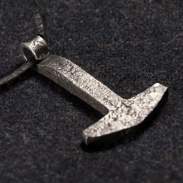 Hand forged Mjolnir, iron Thor hammer replica, medieval scandinavian amulet, pagan nordic pendant, viking necklace, mens pagan talisman