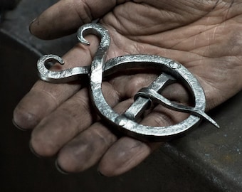 Troll cross buckle - hand forged belt buckle, hand forged renaissance buckle, medieval style belt buckle, viking buckles, larp viking belt