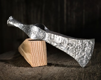 Viking axe head - Hand forged medieval axe head replica made of carbon steel, for reenaction, larp, renaissance fair. Forged iron tomahawk.